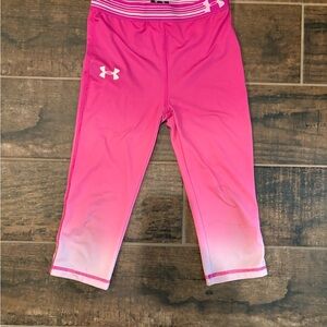 Under Armour Girls Crop Pink Ombre Leggings